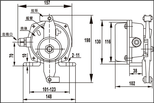 KLT2-II耐腐蝕拉繩開關(guān)接線方式_耐腐蝕雙向拉繩開關(guān)輸送帶保護裝置